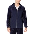 thumbnail image 1 of Ideology Mens Velour Chevron Hoodie Sweatshirt, Blue, Large, 1 of 4