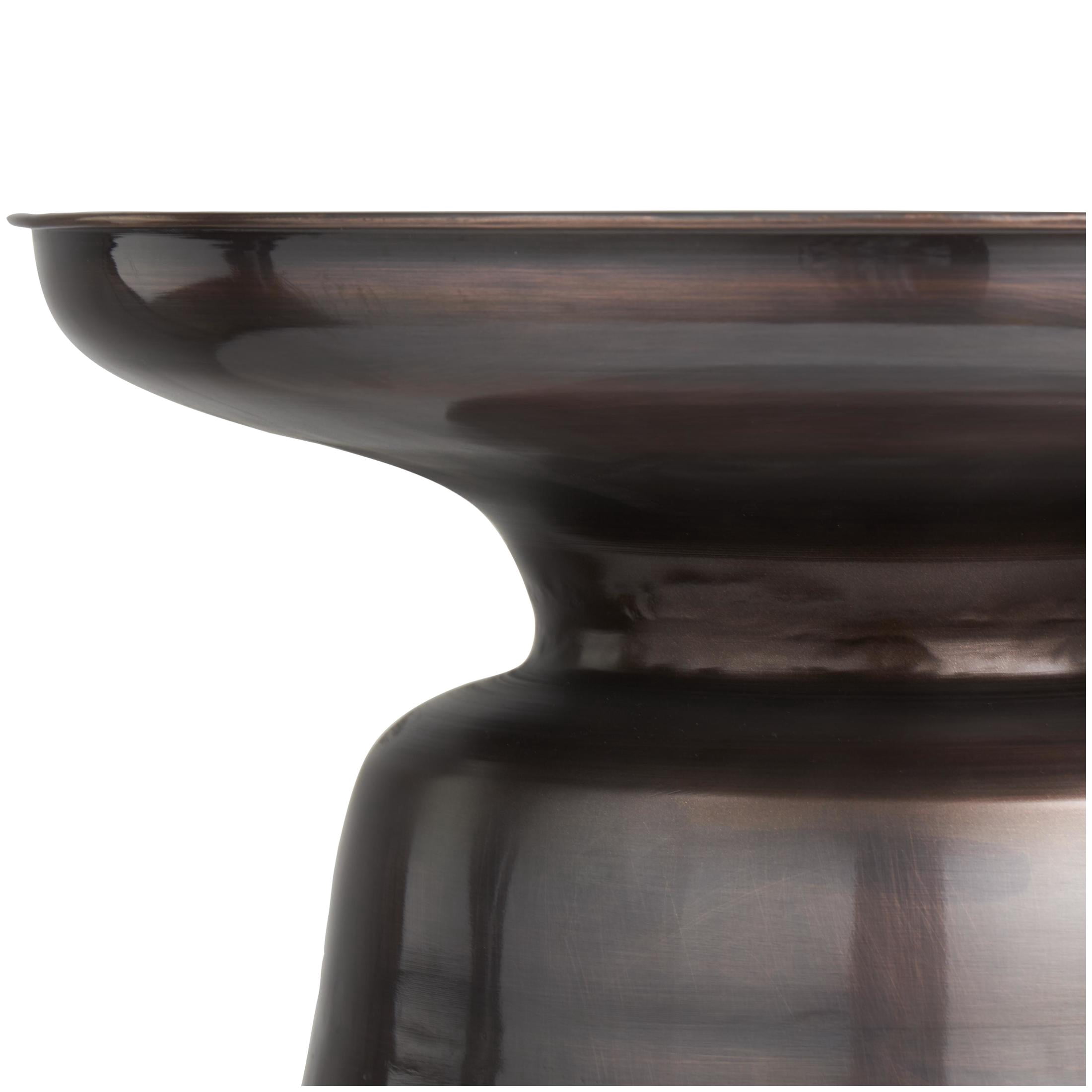DecMode 15" x 19" Copper Metal Accent Table with Bell Shaped Base, 1-Piece