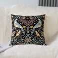 thumbnail image 3 of Colorful Bird Cushion Cases for Women Men Exotic Style Square Pillow Cases Retro Botanical Plants Throw Pillow Covers Bohemian Vintage Flowers Pattern Cushion Covers 22x22 inch set of 2,Black, 3 of 6