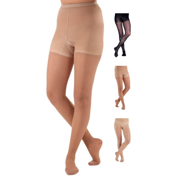Made in USA Extra Wide Compression Pantyhose for Women 20-30mmHg Beige, 3XL