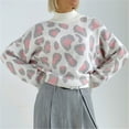 thumbnail image 5 of Lovskoo 2024 Sweaters for Women Turtleneck Lazy School Style Leopard Print Mock Neck Pullover Sweater Loose Long Sleeved Top Pink, 5 of 7
