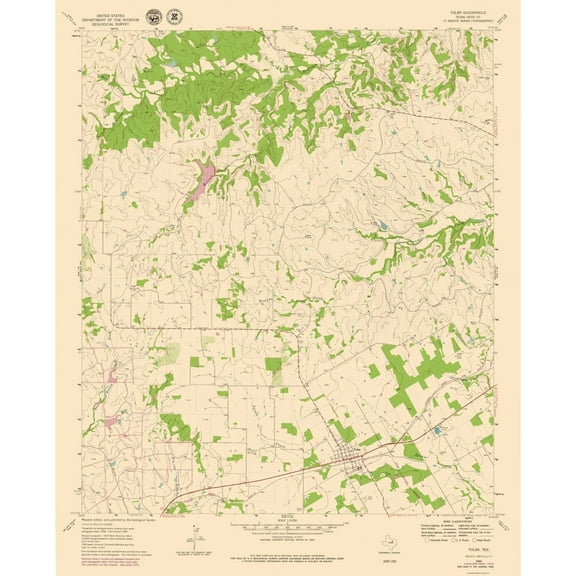 Topographical Map - Tolar Texas Quad - USGS 1960 - Vintage Wall Art
