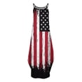 thumbnail image 4 of Día de la Independencia Mujer Verano Casual Sin Mangas Cuello Halter Tirante Falda Abertura Maxi Vestido Estampado Pompotops qwe13637, 4 of 4