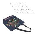 thumbnail image 3 of FORMRS Womens Canvas Tote Bag with Zipper Inner Pocket Shoulder Handbag, Blue Christmas Light, 3 of 7
