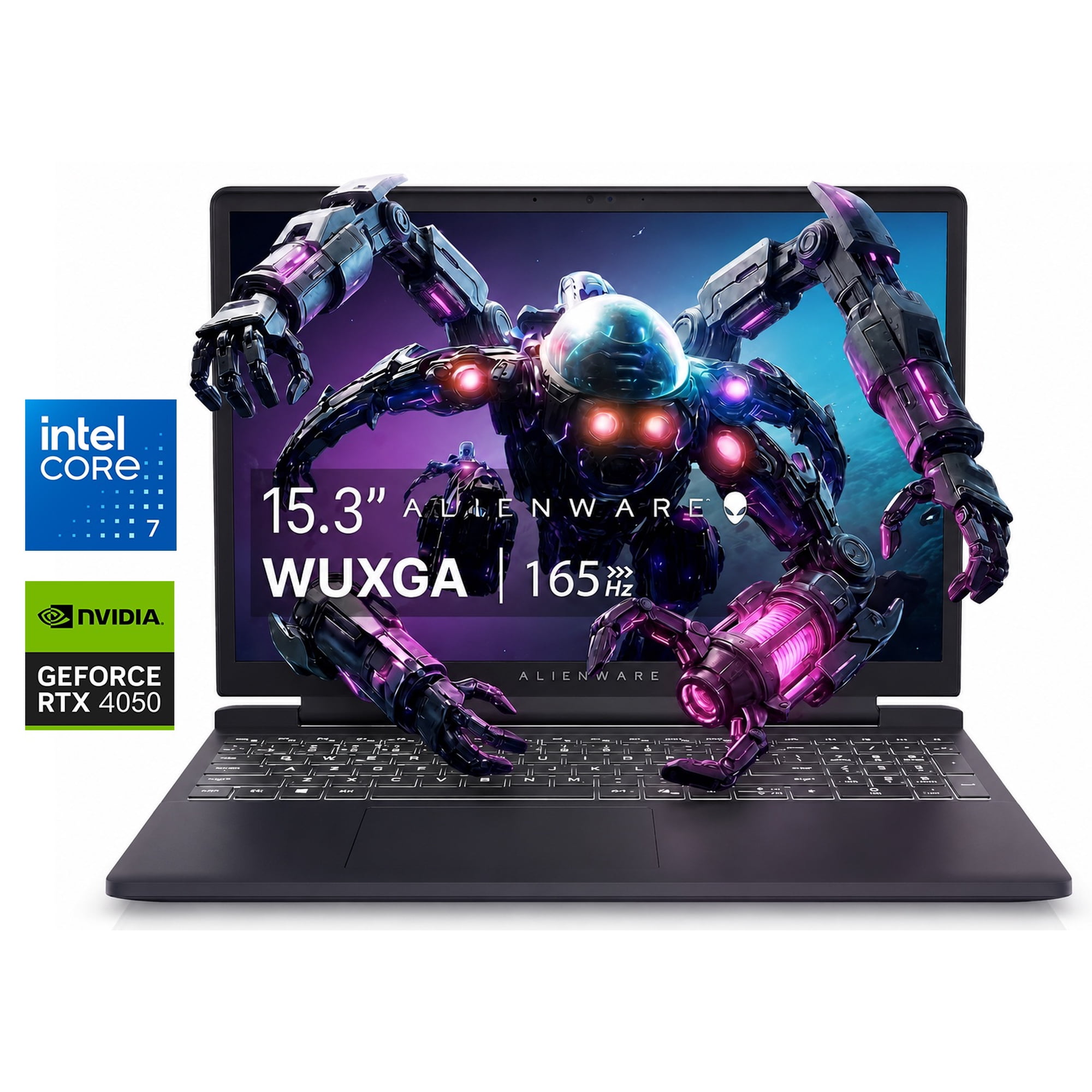 Alienware 15.3" WUXGA 165Hz Gaming Laptop Intel Core 7 240H (Beats i7-13650HX) NVIDIA GeForce RTX 4050 16G DDR5 RAM 512G SSD Wi-Fi 6 HDMI 2.1 RJ-45 Backlit KB Webcam Windows 11 Home Black