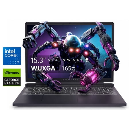 Alienware 15.3" WUXGA 165Hz Gaming Laptop Intel Core 7 240H (Beats i7-13650HX) NVIDIA GeForce RTX 4050 16G DDR5 RAM 512G SSD Wi-Fi 6 HDMI 2.1 RJ-45 Backlit KB Webcam Windows 11 Home Black