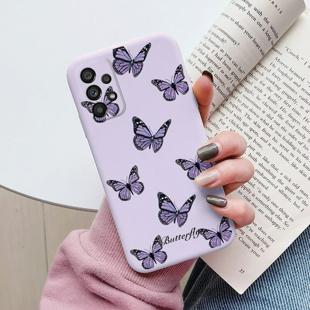 Funda blanda para teléfono Samsung Galaxy A53 5G, carcasa de TPU con flores bonitas y mariposas para Samsung A53 A 53 5G Fivean unisex