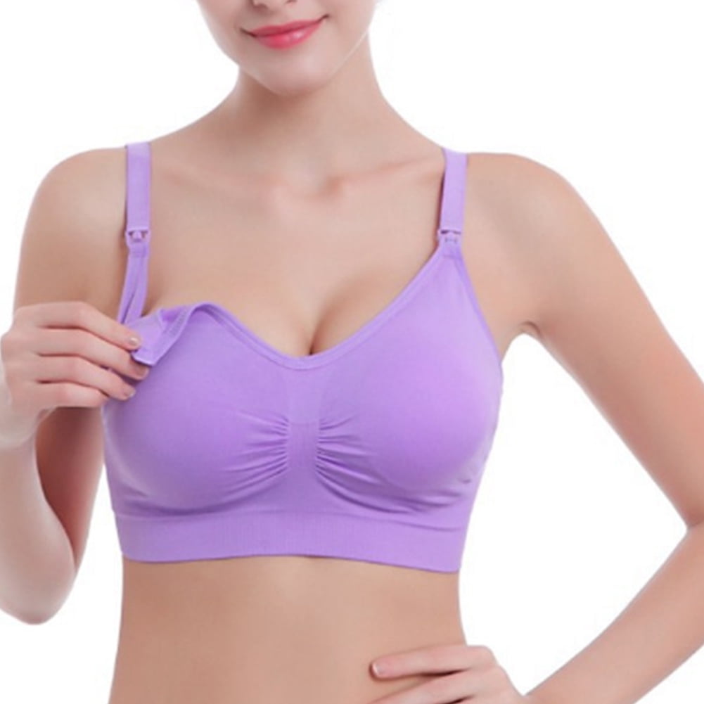 Maternity Hands Free Pumping Bra Wireless Padded Breastfeeding Nursing