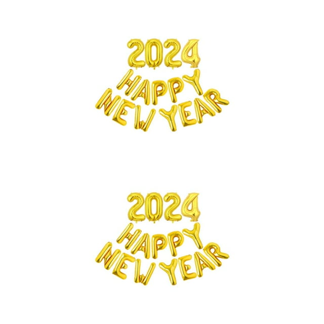 Baohd Convenient Reusable Happy New Year Balloon Save Money And Environment Home Gold 2Set