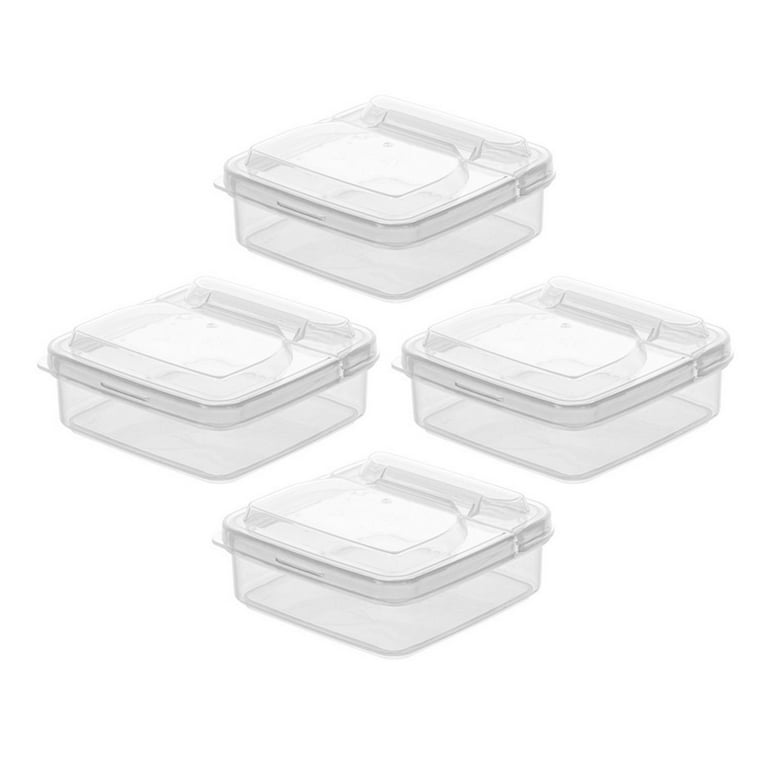 Frcolor Cheese Box Container Slice Fridge Fresh Refrigerator Storage Keeper Holder Organizer Lunch Fruit Food Plastic Camping, Size: 10x10x4CM