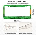 thumbnail image 4 of GZHJMY St. Patrick's Day Clover License Plate Frames, License Plate Covers, 2 Packs Universal Aluminum Tag Frame with 2 Holes & Screw Caps for Front and Rear Car Tags, Round Hole Decorative, 4 of 7