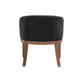 thumbnail image 3 of Tcbosik Modern Upholstered Barrel Dining Chair with Arm, Linen Kitchen Chair with Wood Legs, Easy Assembly, Black, 3 of 7