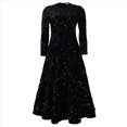 thumbnail image 3 of Vestido de Fiesta con Lentejuelas, Larga, Corte A, Acampanado, con Brillo y Brillo para Mujer, Talla Grande Negro S, 3 of 6