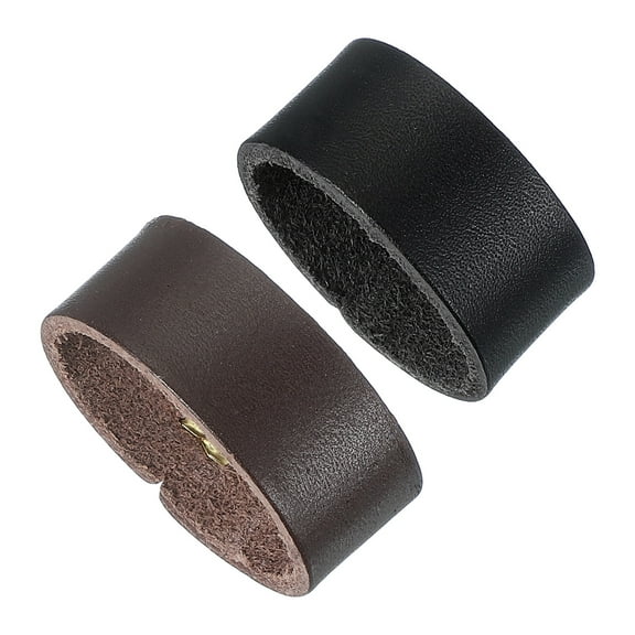 Uxcell Leather Loop Keeper, 2 Pcs Leather Loops Belt Keeper Loops Retainer Straps Replacement for 1.1 Inch Wide Belts/Straps, Black/Coffee Color