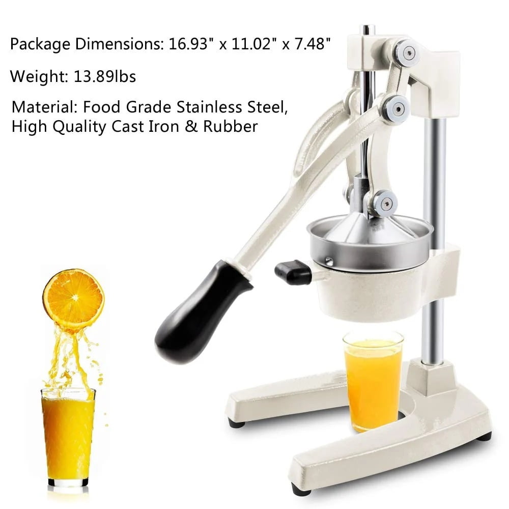 UBesGoo Juicer Hand Press Manual Fruit Juicer Juice Squeezer Citrus Orange Lemon Pomegranate, White