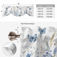 thumbnail image 6 of Tie Up Valance Curtain for Kitchen,Watercolor Spring Blue Flower Butterfly Rod Pocket Short Curtains Adjustable Tie-Up Shade Valances,Pastoral Floral Window Treatment for Bathroom Living Room Bedroom, 6 of 9