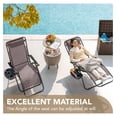 thumbnail image 3 of WDZS Patio Zero Gravity Chair Outdoor Folding Adjustable Reclining Chairs Pool Side Using Lawn Lounge Chair with Pillow Set of 2 (Brown), 3 of 8