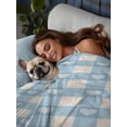 thumbnail image 3 of Blue Plaid Full Size Flat Sheet, Wrinkleproof & Fadeproof Cooling Flat Bed Sheet Only, Country Cute Love Pastoral Heart Lattice Breathable Soft Bedding Top Sheets 81 x 96 Inches, 3 of 8