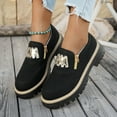 thumbnail image 4 of Rokment Women's Metallic Chunky Loafers 2026 Spring Fall Fashion Casual Leather Zip up Platform Oxfords British Walking Shoes for Women Black Size 6, 4 of 6