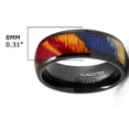 thumbnail image 3 of Metal Masters Tungsten Carbide Mens Ring Wedding Band Rosewood 8mm Comfort-Fit Multicolor Black, 3 of 5