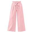 thumbnail image 4 of ZHYou No Boundarie Flowy Pants for Women Tied Elastic Waisted Breathable Lightweight Casual Wide Leg Trousers,Pink,Size 2XL, 4 of 8