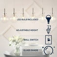 thumbnail image 5 of JONATHAN Y Harlow 40.5" 6-Light Modern Contemporary Round Glass/Iron LED Linear Pendant, Nickel/Clear, 5 of 13
