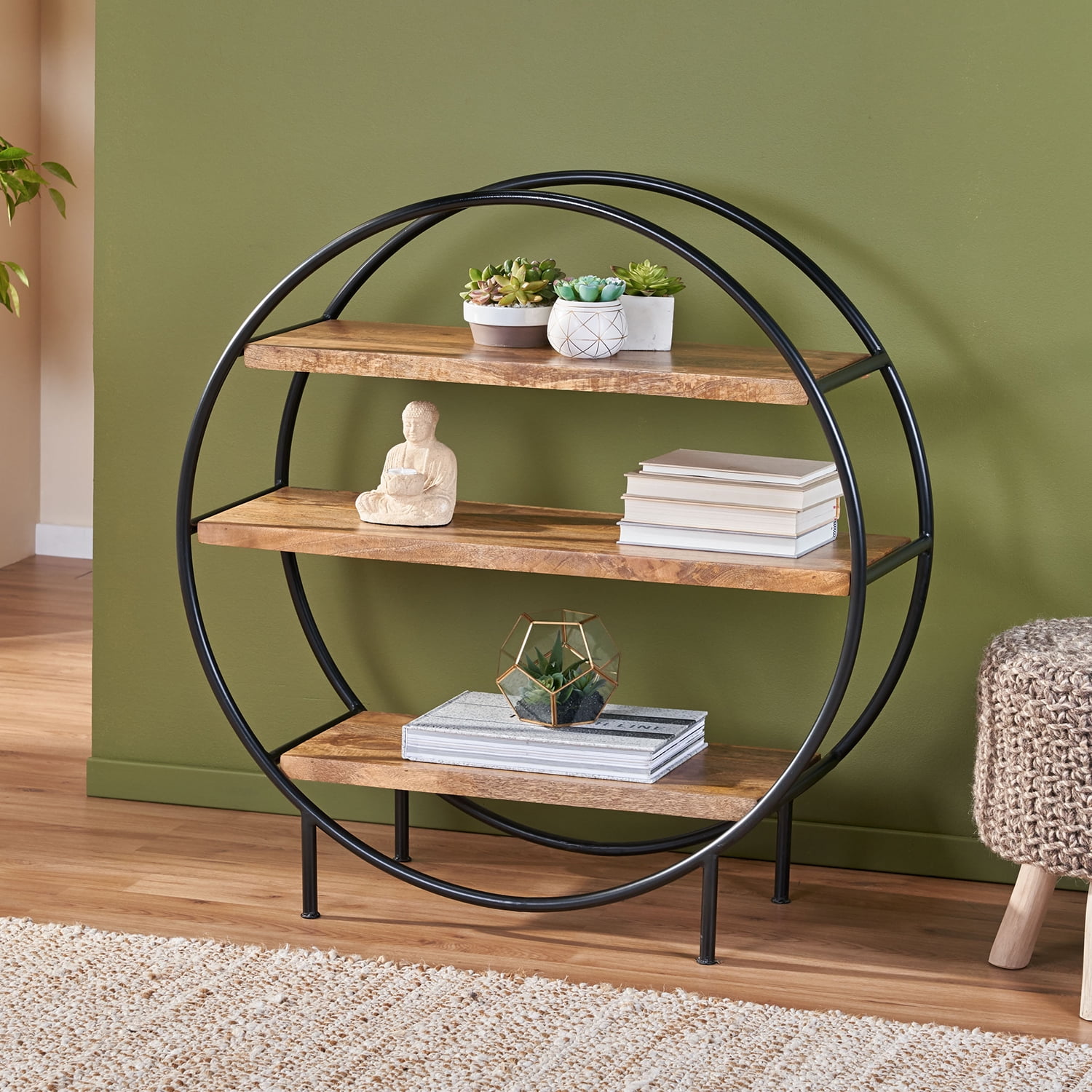 GVN 37.50” H Bookshelf, 36” W x 13” D, Wood Shelves & Iron Frame, Transforms Your Space with a Clean Look GVN 37.50” H Bookshelf, 36” W x 13” D, Wood Shelves & Iron Frame, Transforms Your Space with a Clean Look