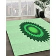 thumbnail image 3 of Ahgly Company Machine Washable Indoor Round Transitional Light Green Area Rugs, 4' Round, 3 of 7