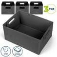 thumbnail image 2 of Starplast Collapsible Decorative Plastic Storage Bins, Set of 3, Grey, 2 of 10