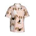 thumbnail image 2 of Balery Beagle Dog On Brown Print Men's Hawaiian Shirts Short Sleeve Beach Shirt Relaxed Fit Vacation Button Down Shirts-X-Large, 2 of 9