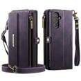 thumbnail image 2 of CaseMe Wallet Case For Samsung Galaxy A54, RFID Blocking PU Leather Case Women Men Kickstand flip Cover Wrist Strap Zipper Credit Card Holder Slot,Purple,For Galaxy A54, 2 of 10