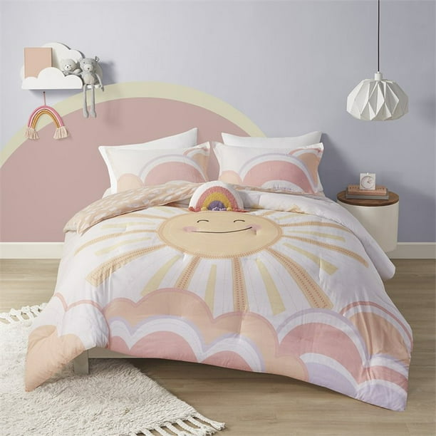 Urban Habitat Kids Dawn 3 Piece Printed Reversible Twin Comforter Set In Yellow coral