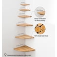 thumbnail image 7 of Corner Shelves, Floating Corner Shelves, Set of Two 7 Inch Solid Oak Wall Shelves, Round End Wall Mounted, Shelves with Wire Holes for Small Plants in Bedroom, Kitchen, Living Room and More., 7 of 7