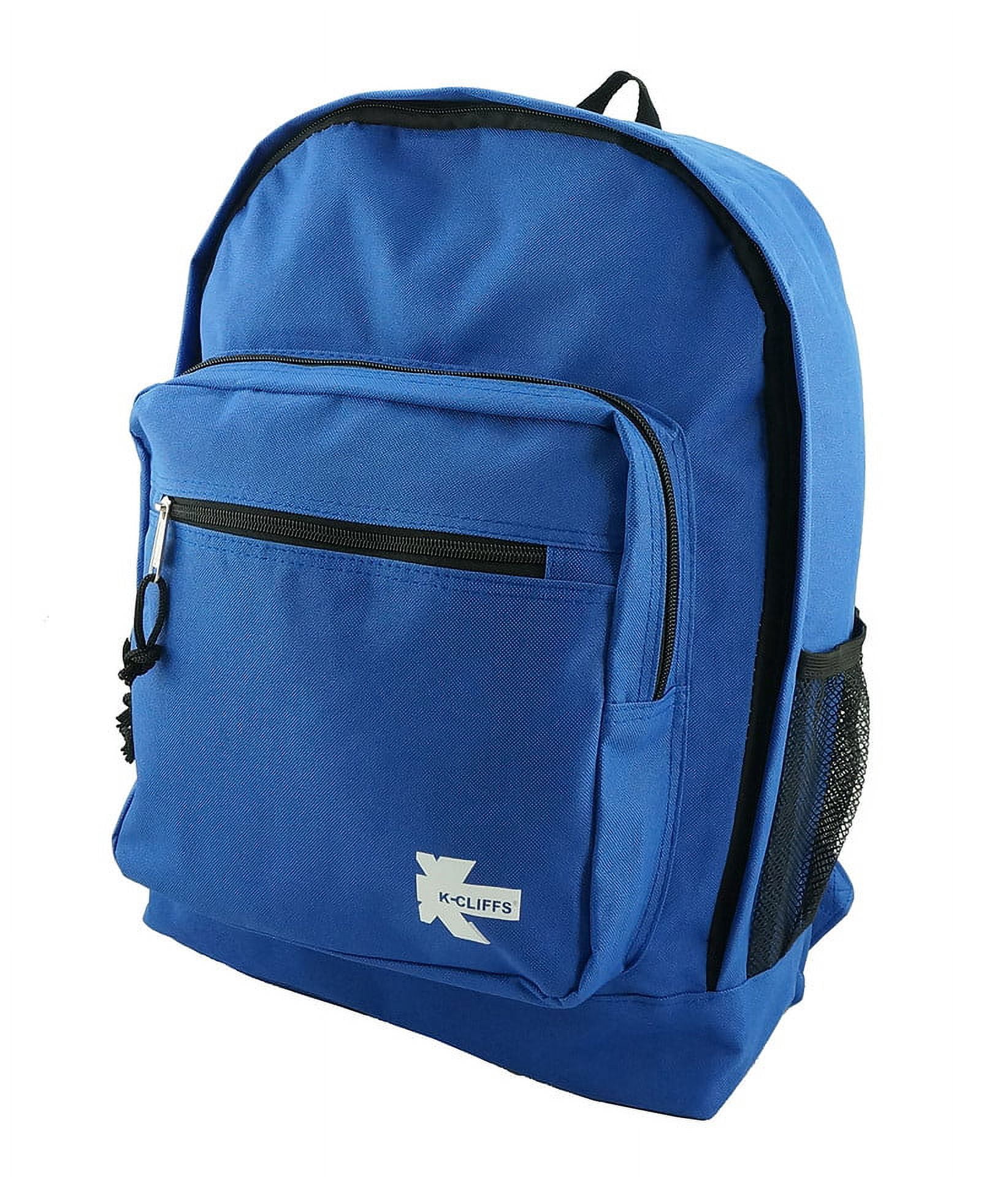 K-Cliffs Unisex Classic Large Lightweight  17.5" 100% Polyester School Backpack , Royal