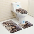 thumbnail image 3 of 3PCS Bath Rug Set Fashionable Christmas Print Washable Toilet Rug Toilet Lid Cover for Bathroom, 3 of 4