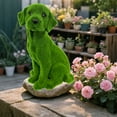 thumbnail image 4 of Lifelike Flocked Dog Resin Sculpture - Garden Entrance Decor, Cute Animal Statue for Yard & Patio, Durable Resin Craft for Outdoor Home Decoration, Green, 8.66*6.3*13.39in, 4 of 8