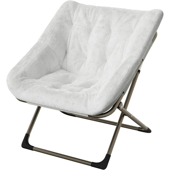 Zzistar Comfy Chair for Adults, Lazy Sofa Chair Soft Faux Fur Folding Lounge for Bedroom Living Room Dorm Rooms
