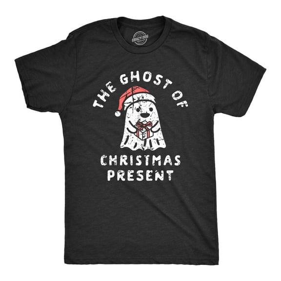 Mens The Ghost Of Christmas Present T Shirt Funny Xmas Spirit Gift Joke Tee for Guys Graphic Tees