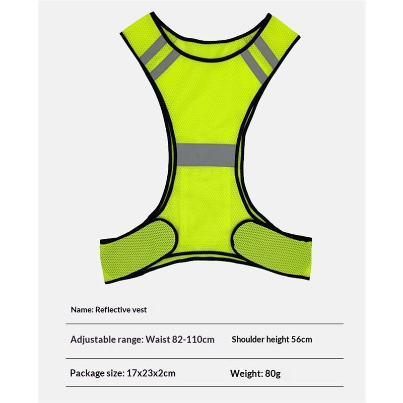 2 pack Safety Vest, Adjustable Reflective Vest Hi Vis Straps with Security Vest Unisex for Running Cycling
