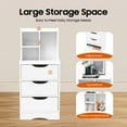 thumbnail image 6 of Bedside Table Bedroom Storage Cabinet Organizer Small Nightstand with 3 Drawers White for Kitchen, Study, 6 of 20