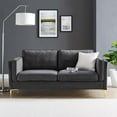 thumbnail image 2 of Sofa, Velvet, Dark Grey Gray, Modern Contemporary Urban Design, Living Lounge Room Hotel Lobby Hospitality, 2 of 10