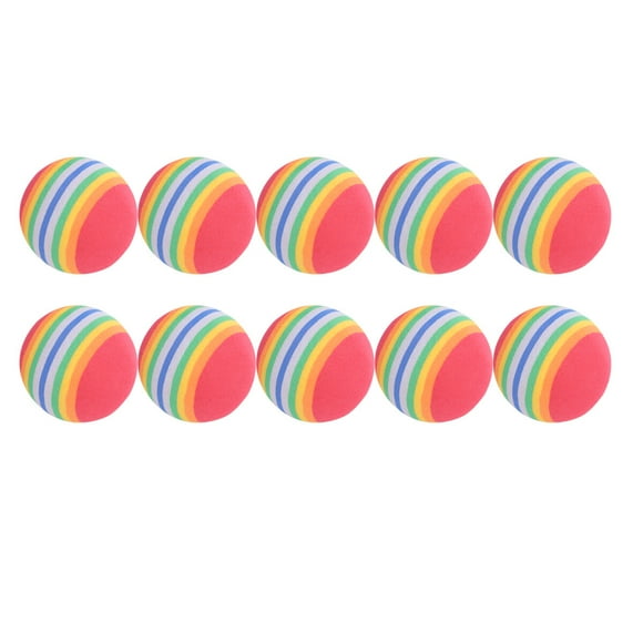 10 pelotas de esponja de colores arcoíris para practicar en interiores (color aleatorio)
