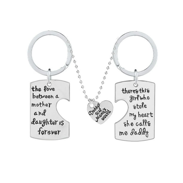 EeaseMX 3 llaveros colgantes para el Día del Padre, regalo para llaves, collar, colgante de aleación, llaveros, adornos artesanales (2 llaveros, 1 collar)