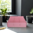 thumbnail image 1 of COMPUKAS Pink Wood Phone Holder Desktop Storage Box for Classroom and Office Organization, 1 of 6