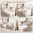 thumbnail image 5 of 106" Teddy Fabric No Assembly 32D Boneless Sofa, Comfy Couch with L-Shaped Chaise for Living Room, White, 5 of 7