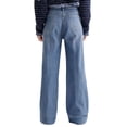 thumbnail image 2 of Deago Women's Wide Leg Jeans Casual High Waisted Stretchy Button Straight Leg Jeans Baggy Loose Denim Pants with Pockets (Light Blue, S), 2 of 9