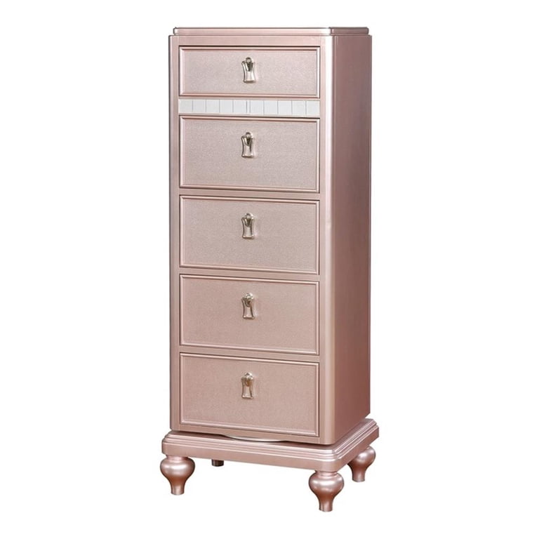 rose gold mirrored dresser JERFIT Modern Swivel Chest Mirror Dresser with Beveled Glass, Rose Gold Finish, Felt Lined Drawer for Bedroom