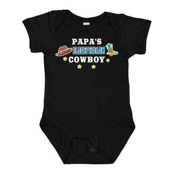 Inktastic Papas Little Cowboy with Cowboy Hat and Boots Boys Baby Bodysuit
