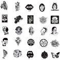 thumbnail image 5 of 100 pegatinas góticas, pegatinas de grafiti en blanco y negro, pegatinas de vinilo impermeables para portátil, equipaje, monopatín, decorativas, niños, adolescentes TUNC Sencillez, 5 of 5