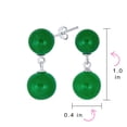 thumbnail image 4 of Bling Jewelry Womens Classic Dangle Gemstone Earrings Aegean Teal Jade Double Round Sterling Silver, 4 of 4